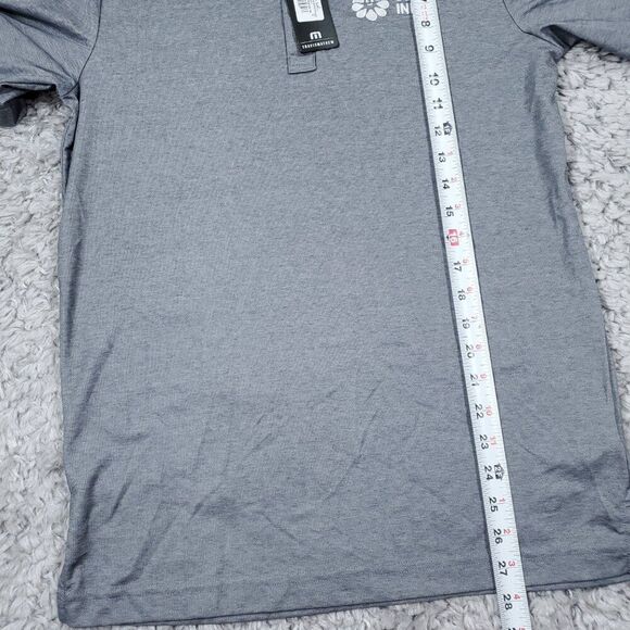 Travis Mathew Oceanside Heather Polo Shirt Size Small Gray Golf Custom Ink - Picture 6 of 7